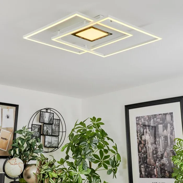 Popoy Plafoniera LED Bianco, 1-Luce, Telecomando