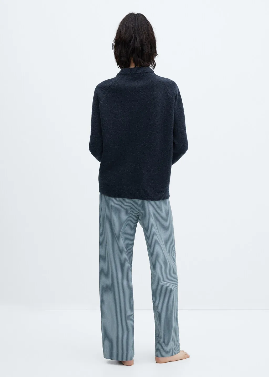 Pullover maglia cotone lino collo stondato