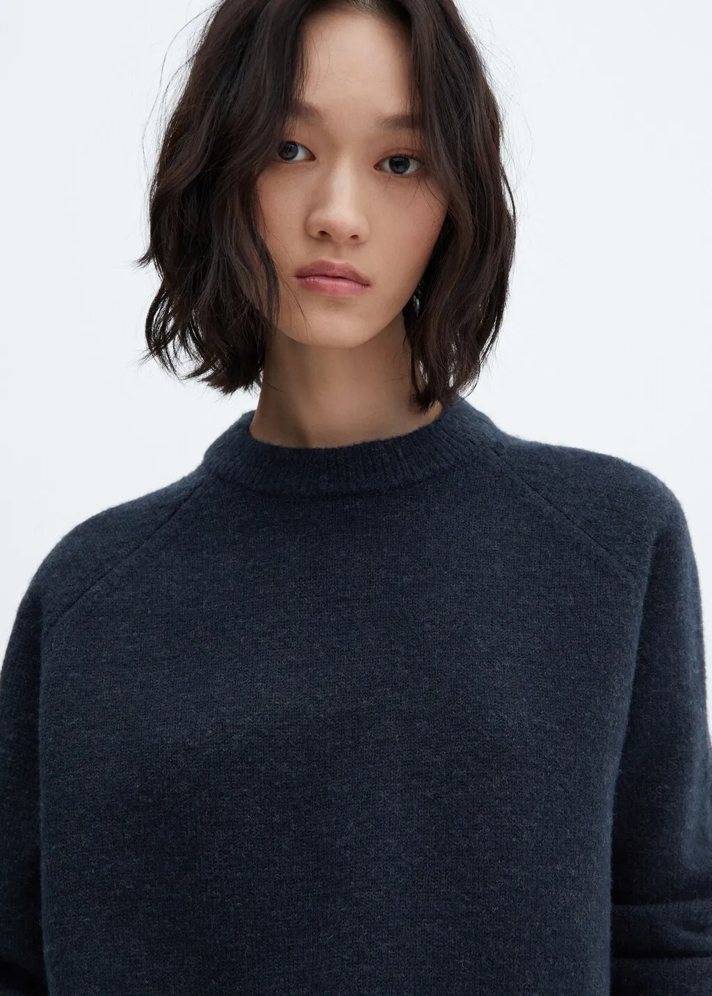 Pullover maglia cotone lino collo stondato