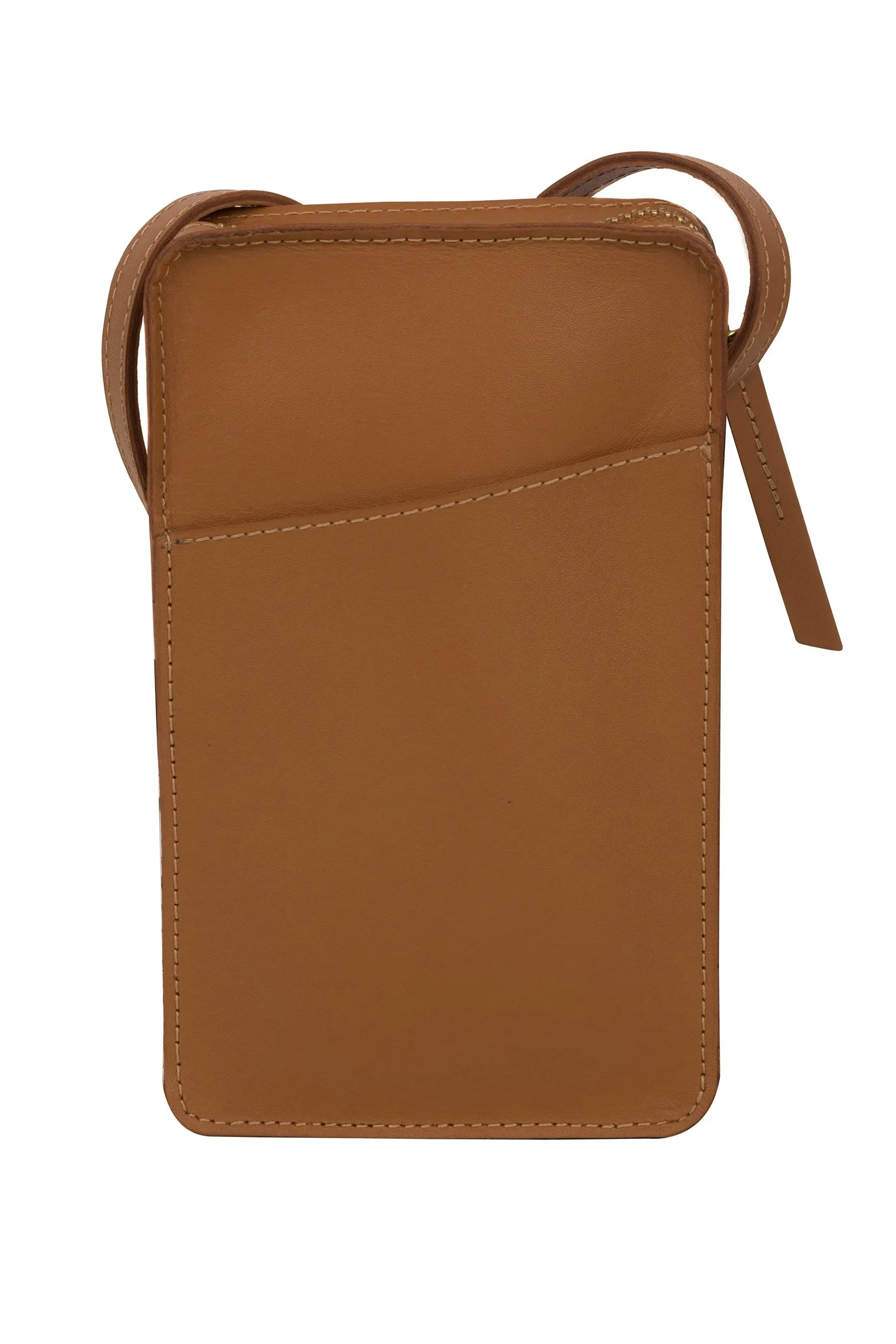 Pure Luxuries London - Cambourne - Telefono a tracolla in pelle con motivo vegetale conciato Borsa