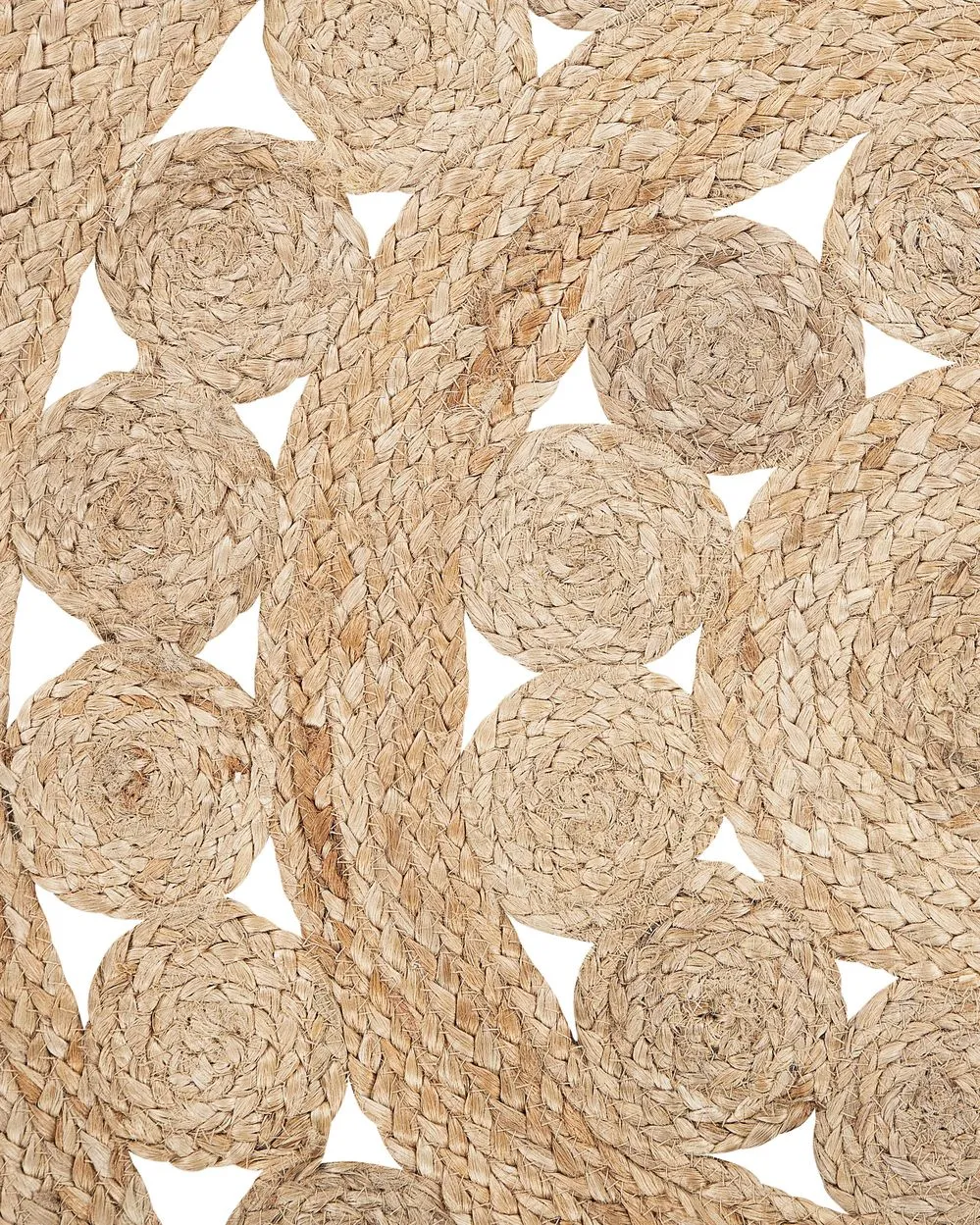 Round Area Rug Braided ø 120 cm Beige BIRECIK