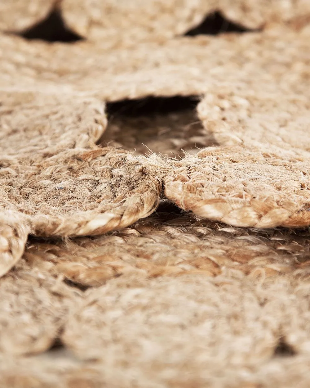 Round Area Rug Braided ø 120 cm Beige BIRECIK