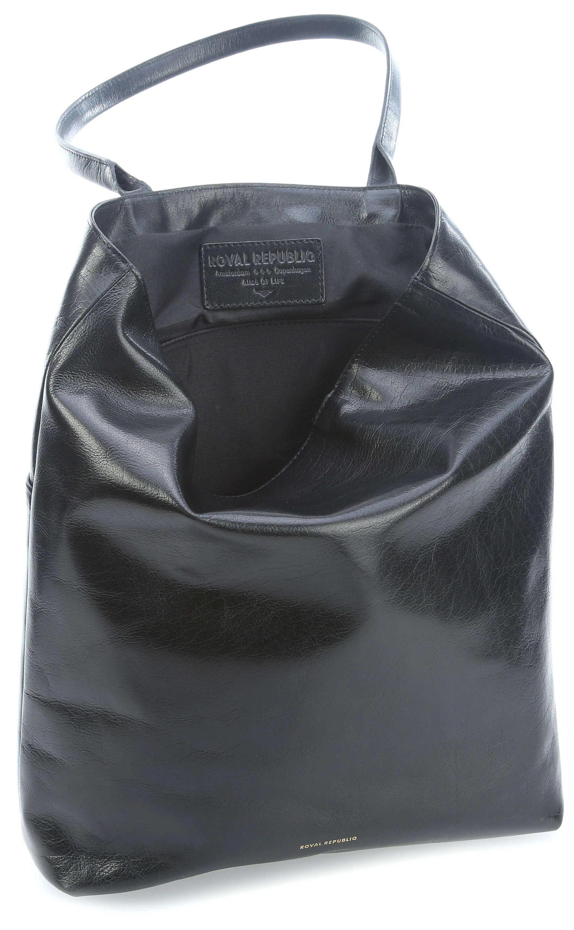  Royal RepubliQ Essential Borsa shopper pelle nero  