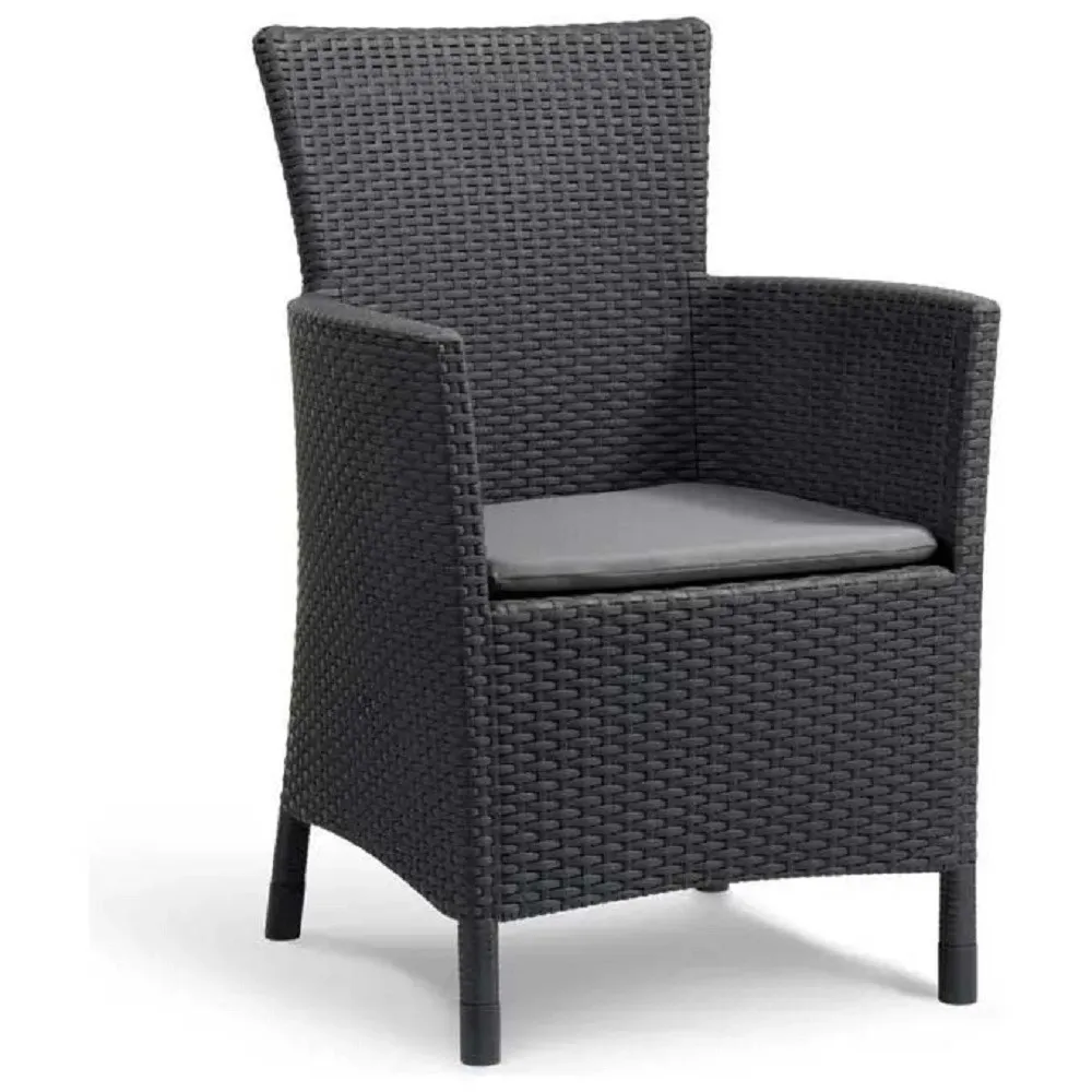 Salotto da giardino Iowa in plastica intrecciato nero 2 posti