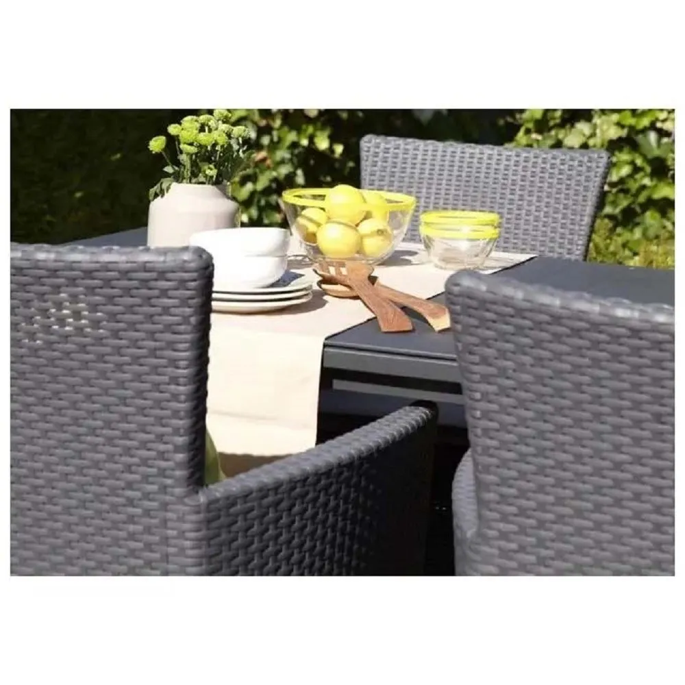 Salotto da giardino Iowa in plastica intrecciato nero 2 posti