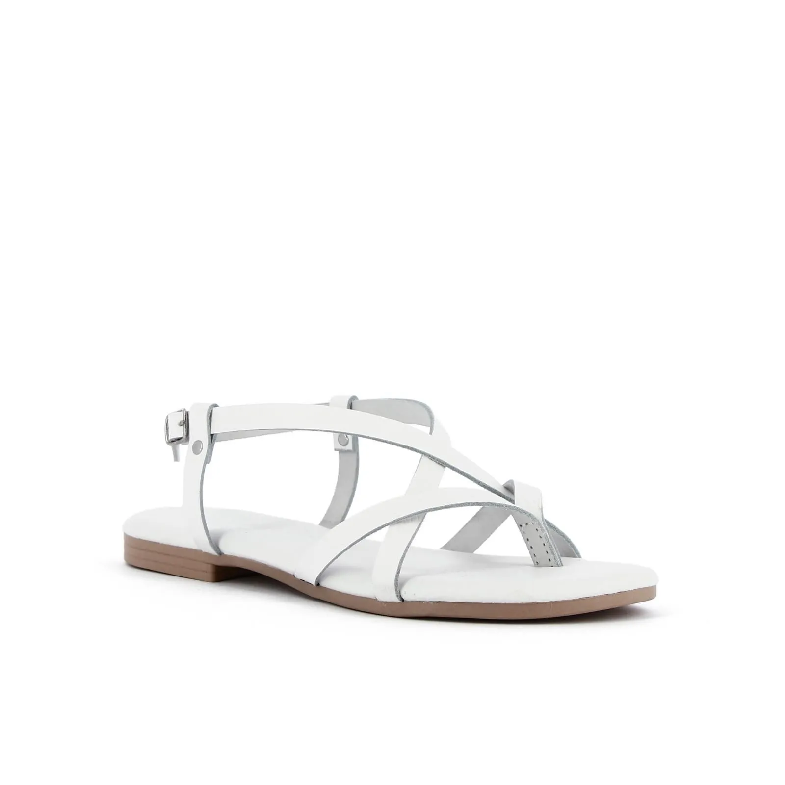 Sandali bianchi bassi con infradito