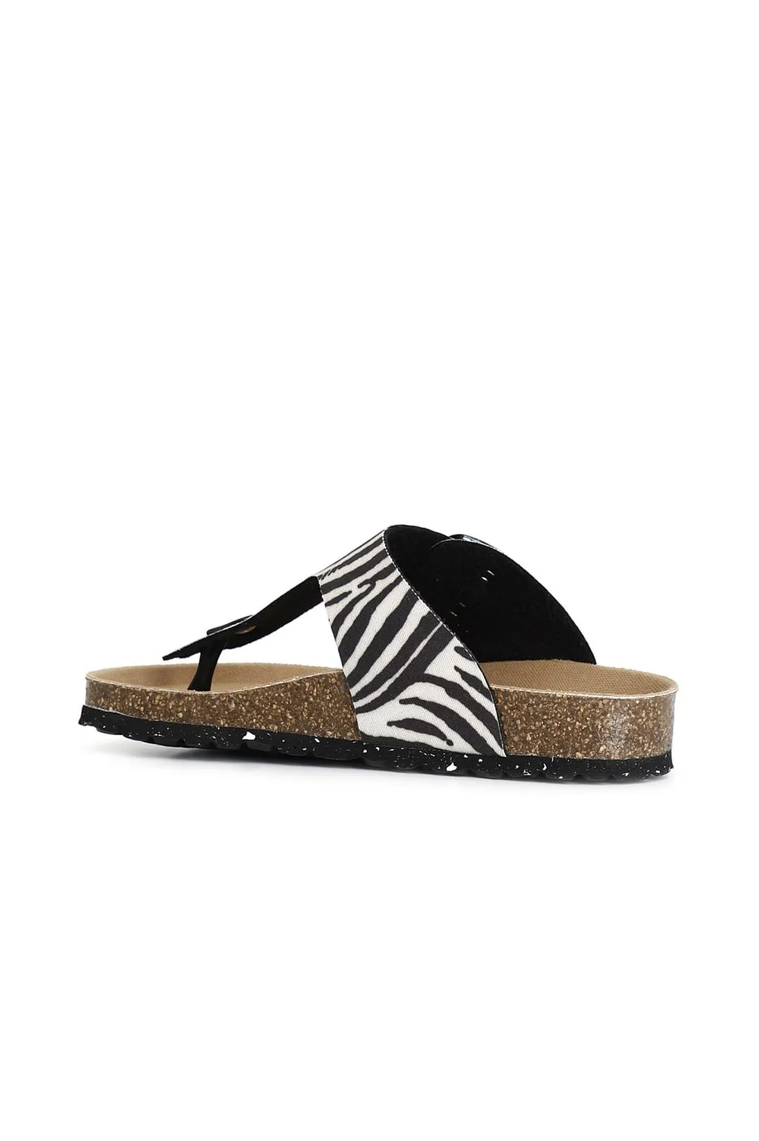 sandali infradito donna in tessuto stampato zebrato