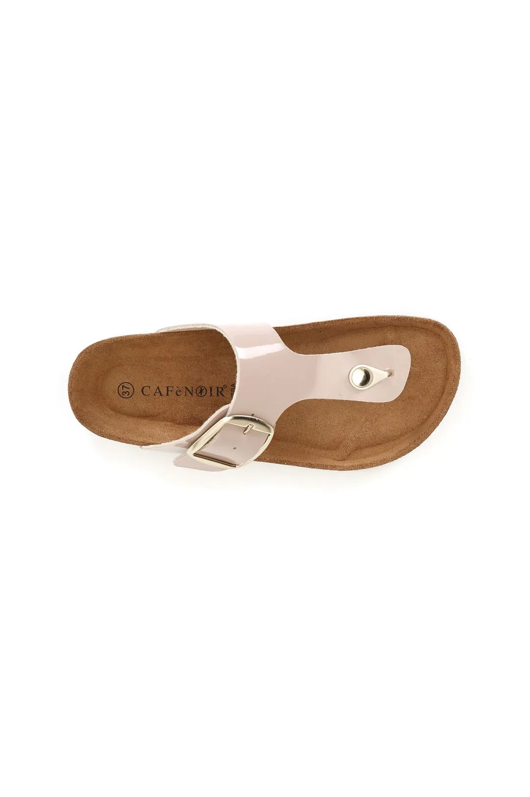 sandali infradito donna in vernice cipria