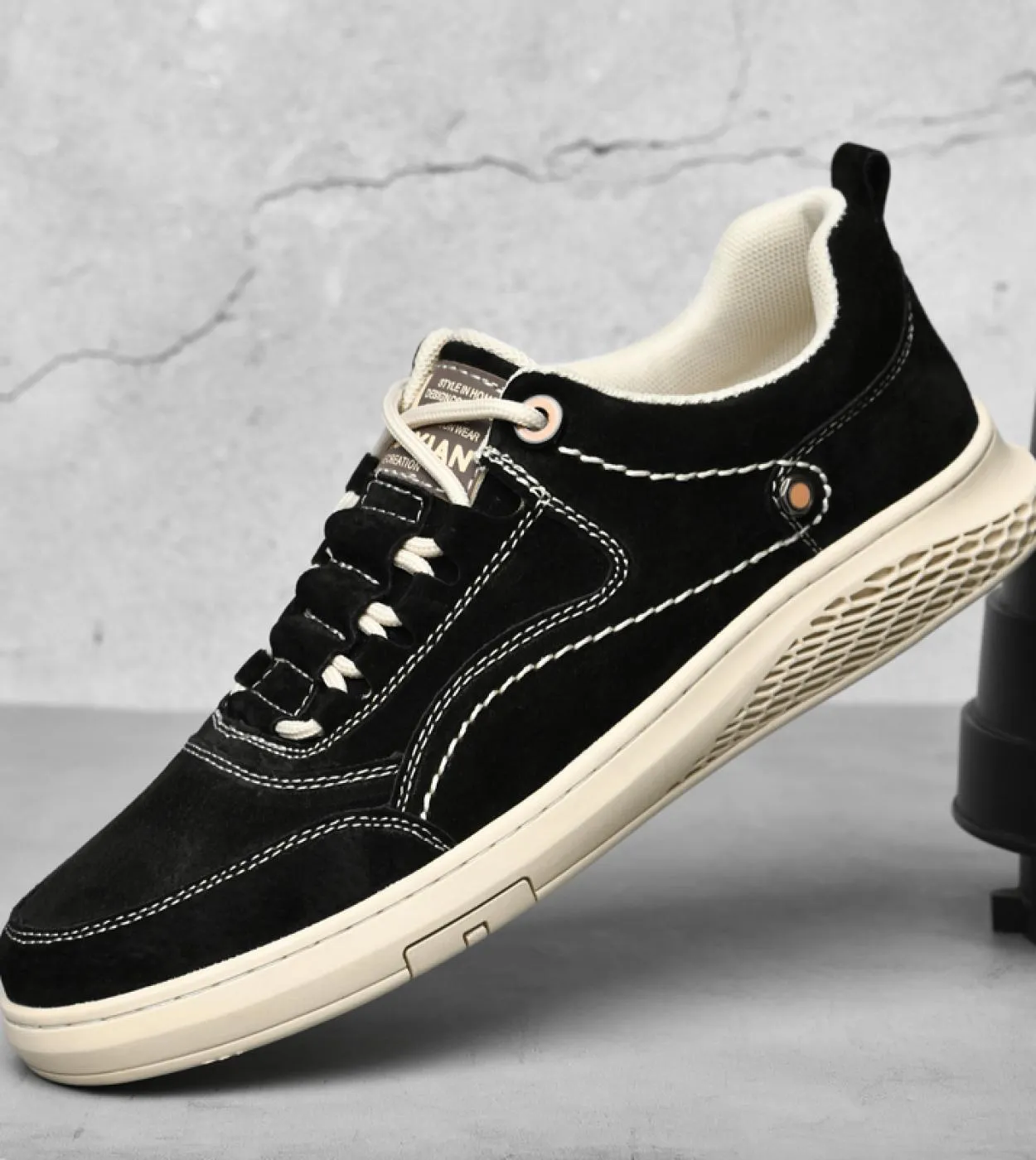 Scarpe casual da uomo in pelle scamosciata in pelle naturale Scarpe da ginnastica da uomo Scarpe invernali di moda Marchio di lu