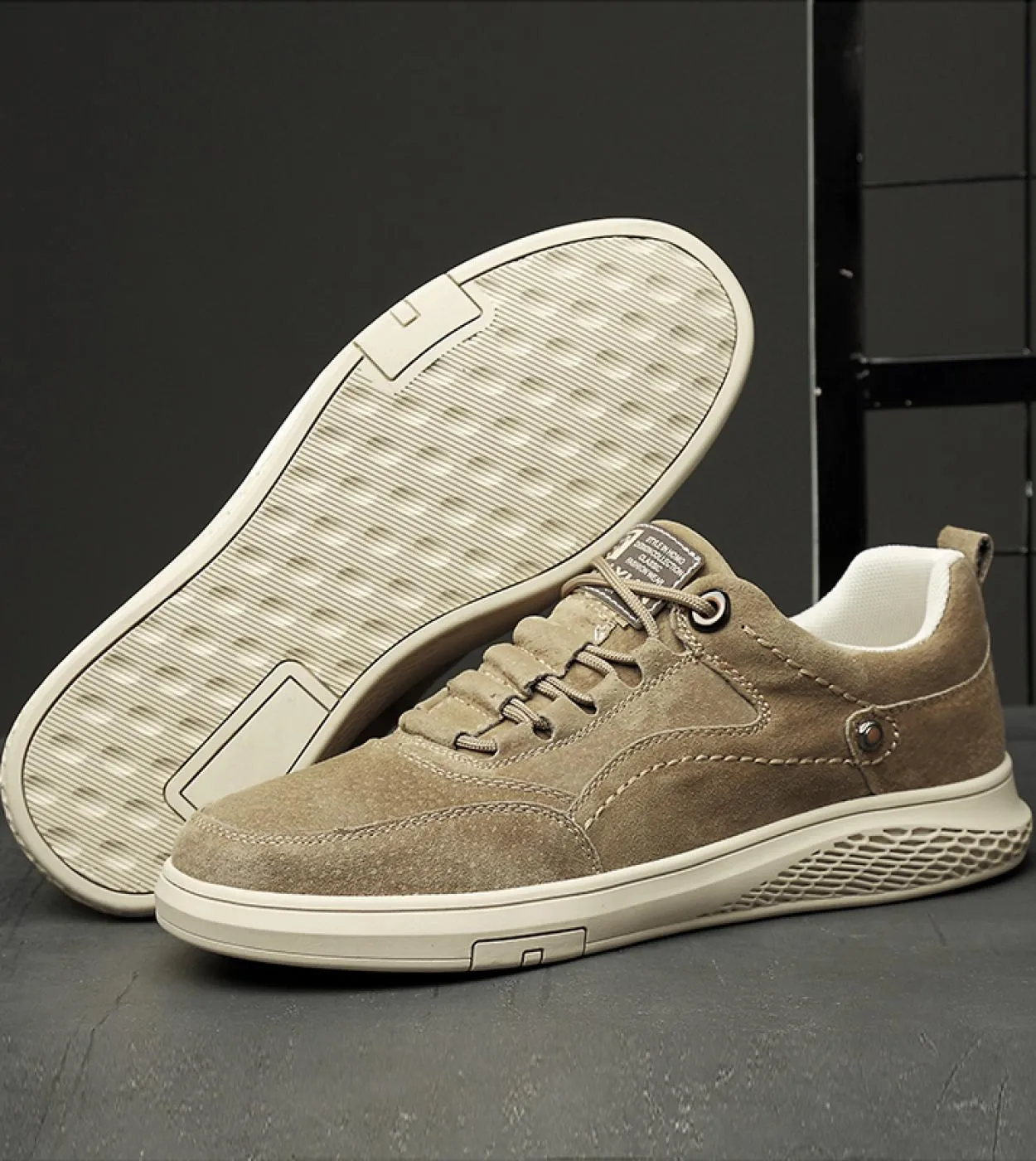 Scarpe casual da uomo in pelle scamosciata in pelle naturale Scarpe da ginnastica da uomo Scarpe invernali di moda Marchio di lu