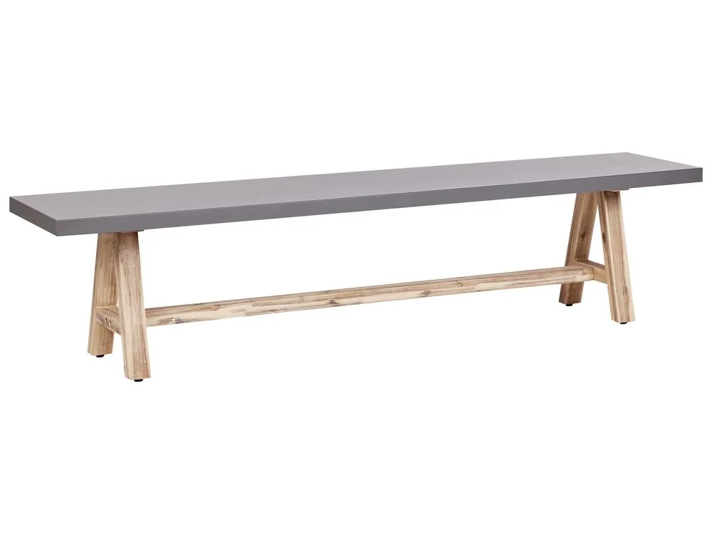 Set da pranzo da giardino con panche 8 posti TONNARE Cemento Grigio