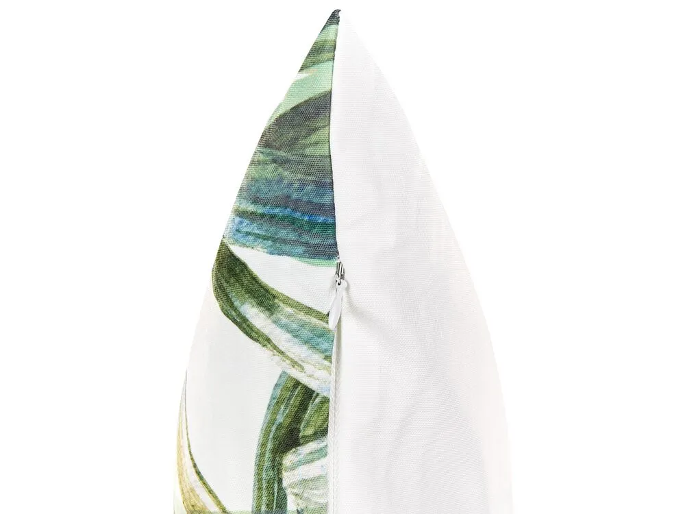 Set di 2 cuscini da esterno CALDERINA Trama di piante 40 x 60 cm Verde