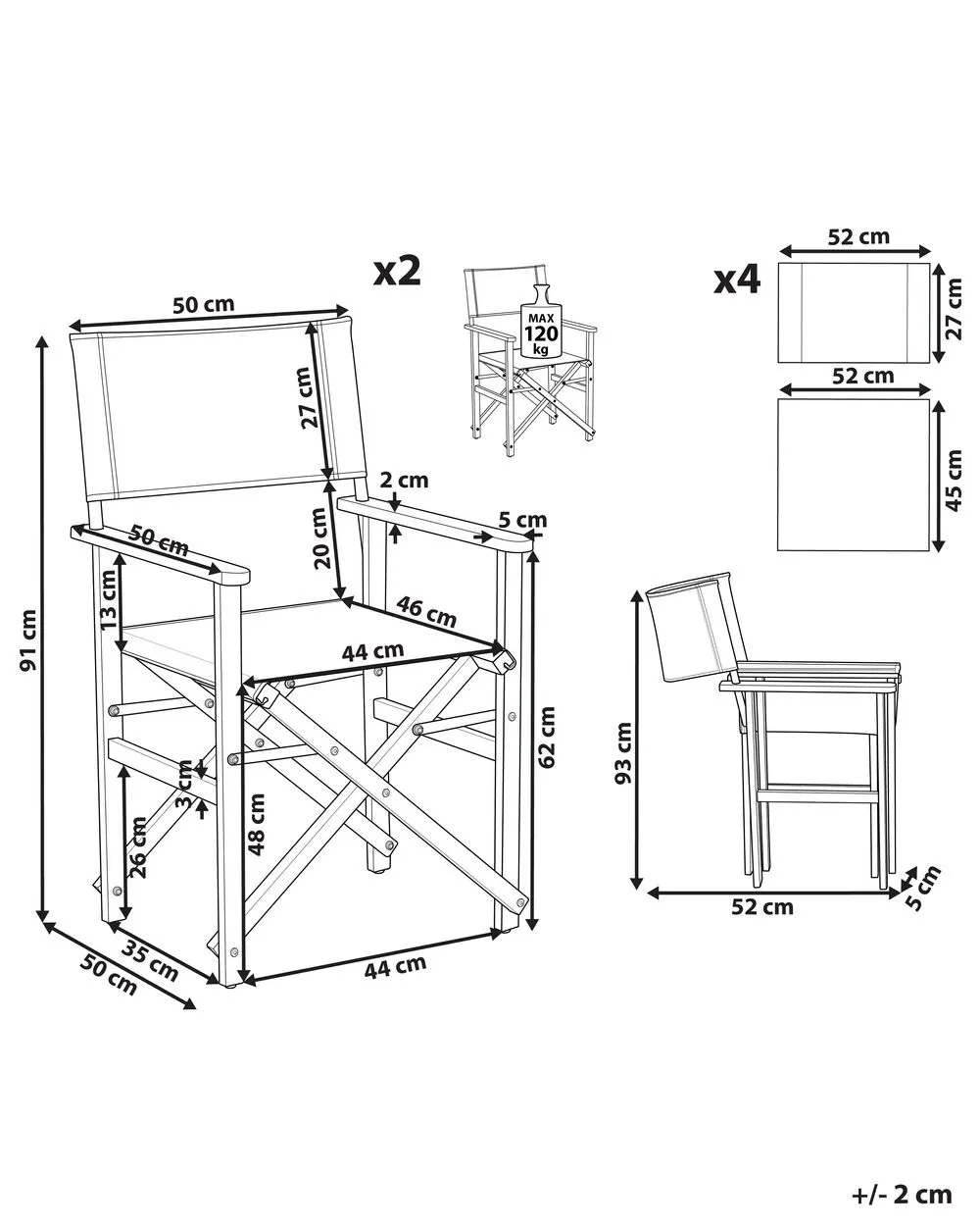 Set di 2 sedie da giardino CINE Legno d'acacia Bianco