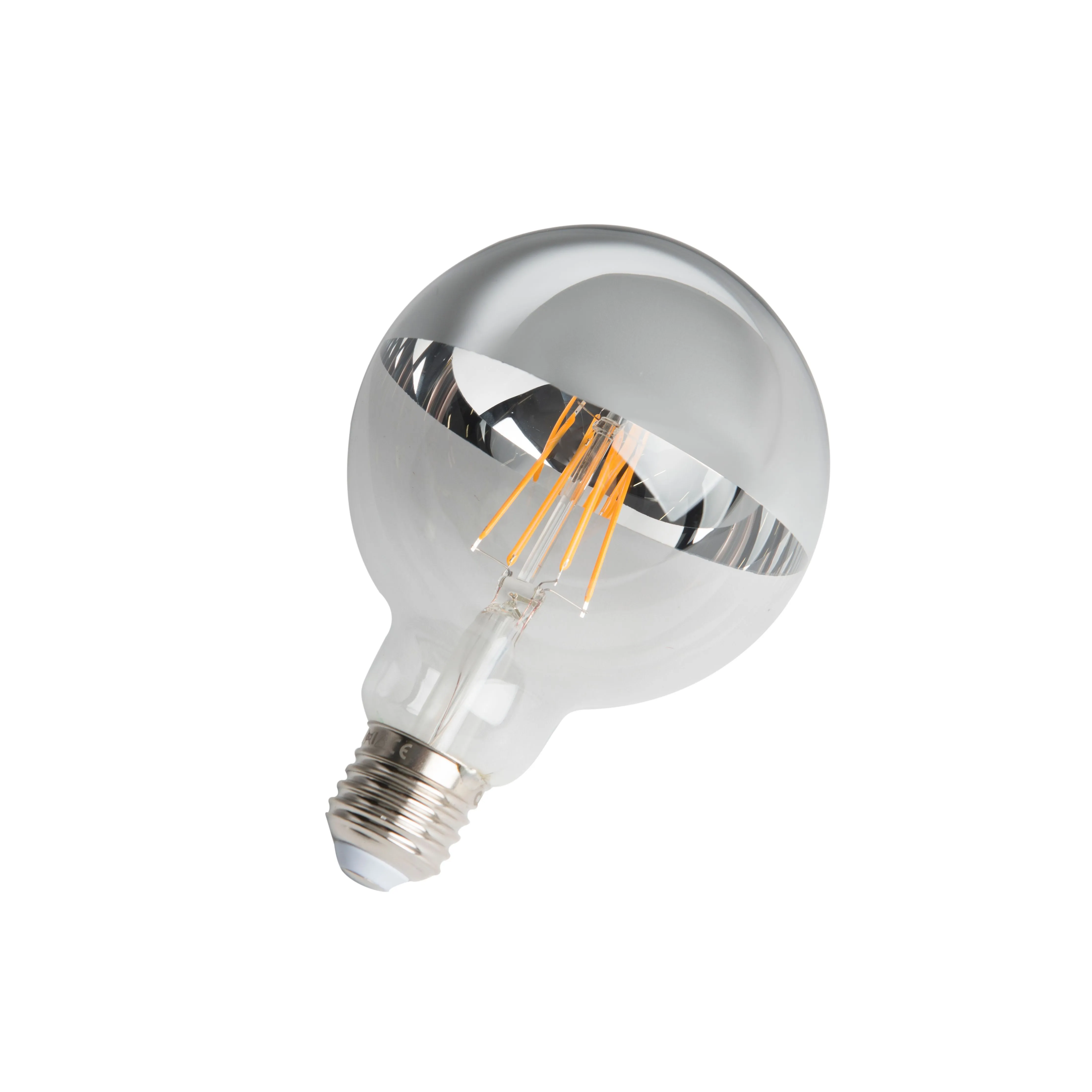 Set di 3 specchietti LED dimmerabili E27 G95 argento 280lm 2300K