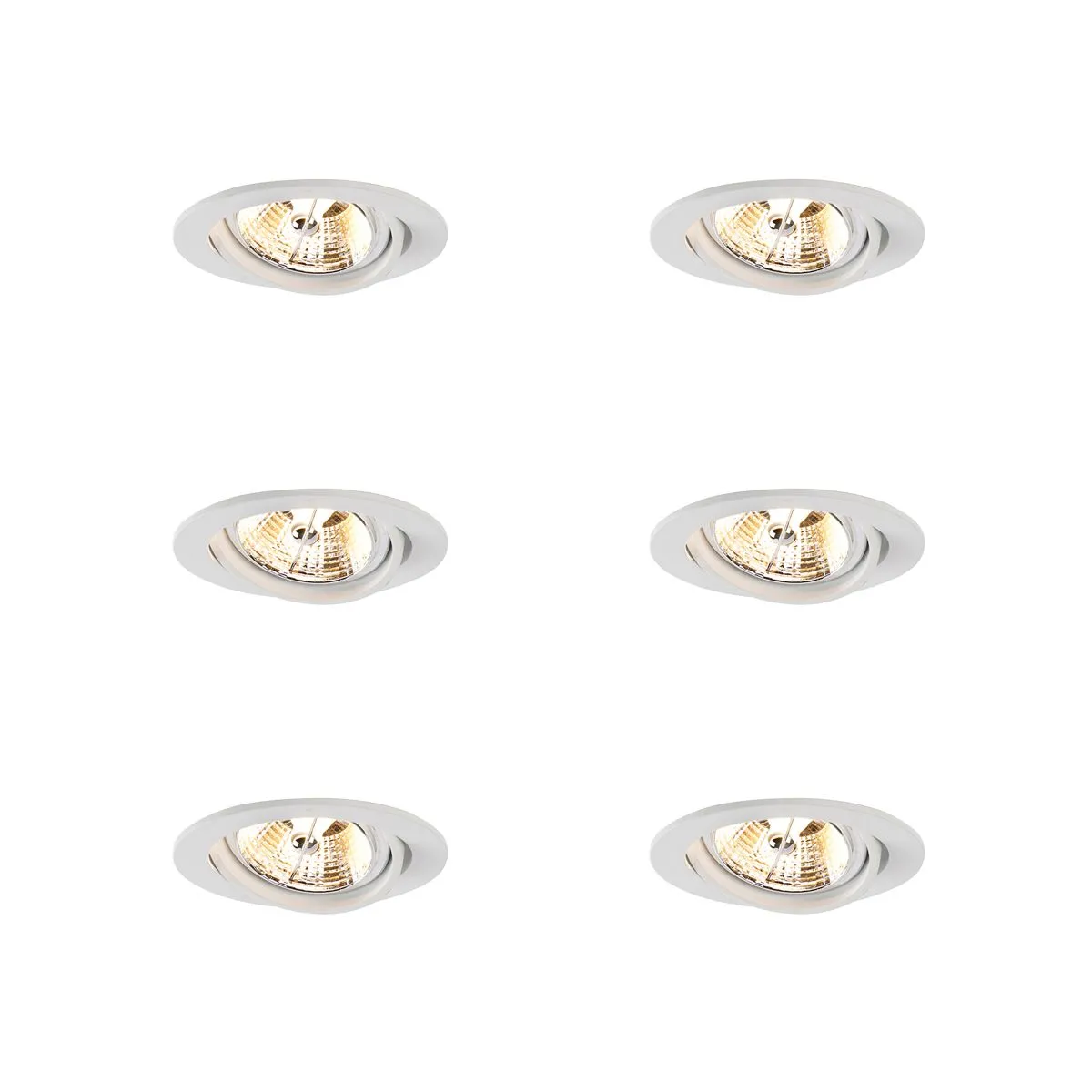 Set di 6 Faretto da incasso moderno bianco inclinabile AR70 - Cisco