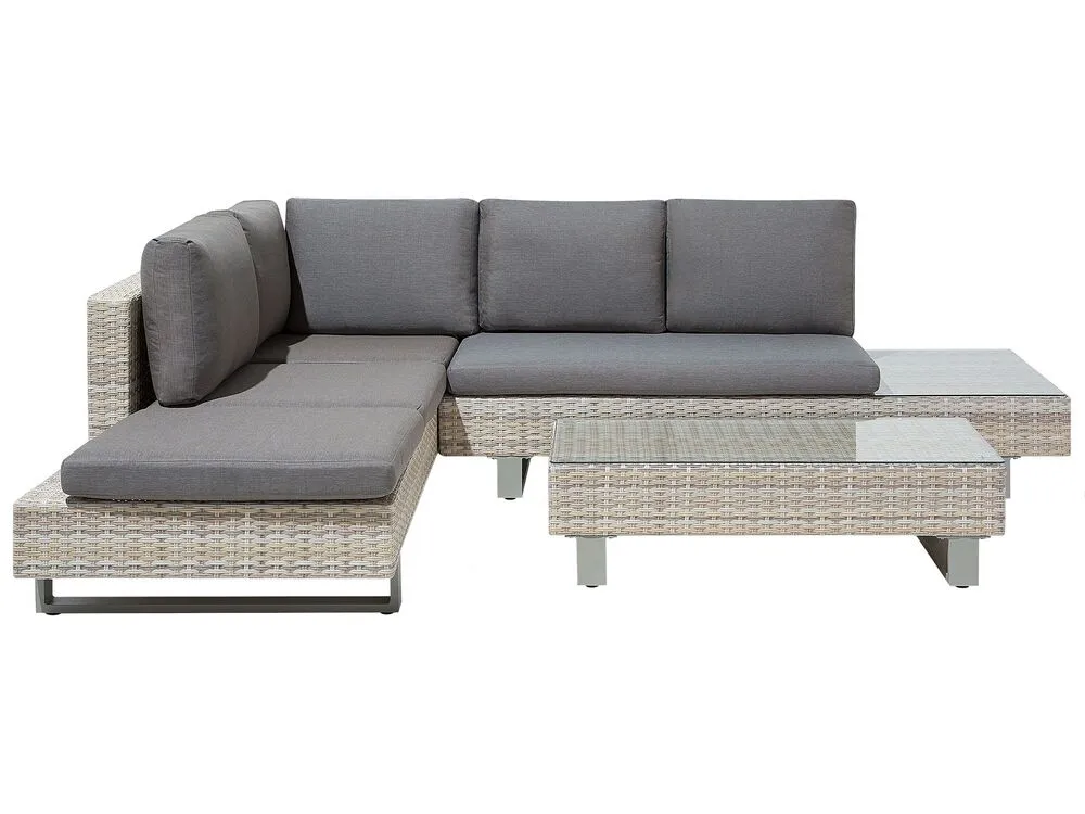 Set di divani angolari da giardino 5 posti LANCIANO Lato destro Grigio