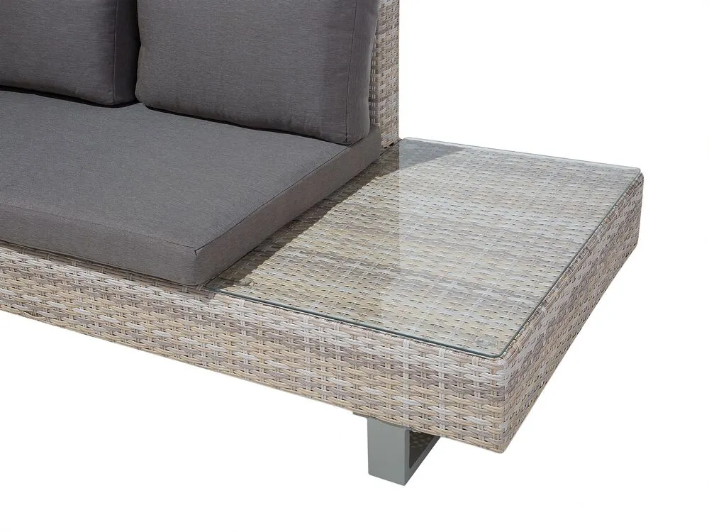 Set di divani angolari da giardino 5 posti LANCIANO Lato destro Grigio