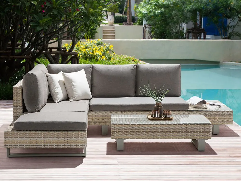 Set di divani angolari da giardino 5 posti LANCIANO Lato destro Grigio