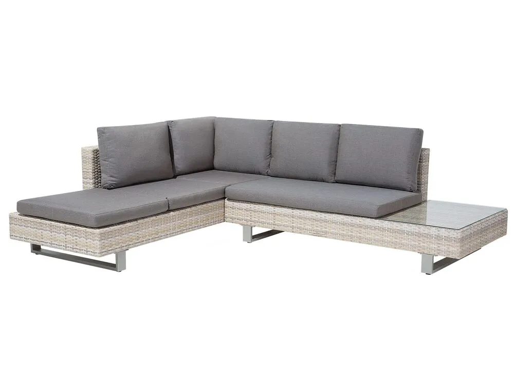 Set di divani angolari da giardino 5 posti LANCIANO Lato destro Grigio