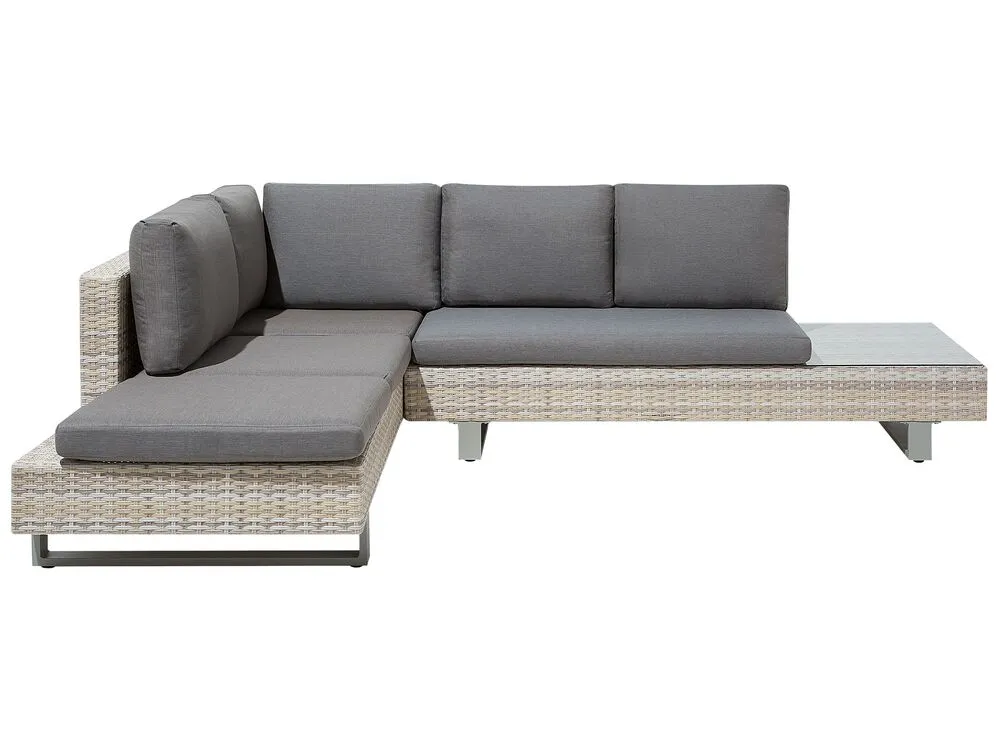 Set di divani angolari da giardino 5 posti LANCIANO Lato destro Grigio