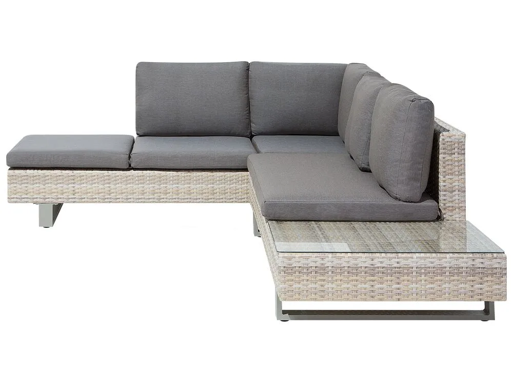 Set di divani angolari da giardino 5 posti LANCIANO Lato destro Grigio