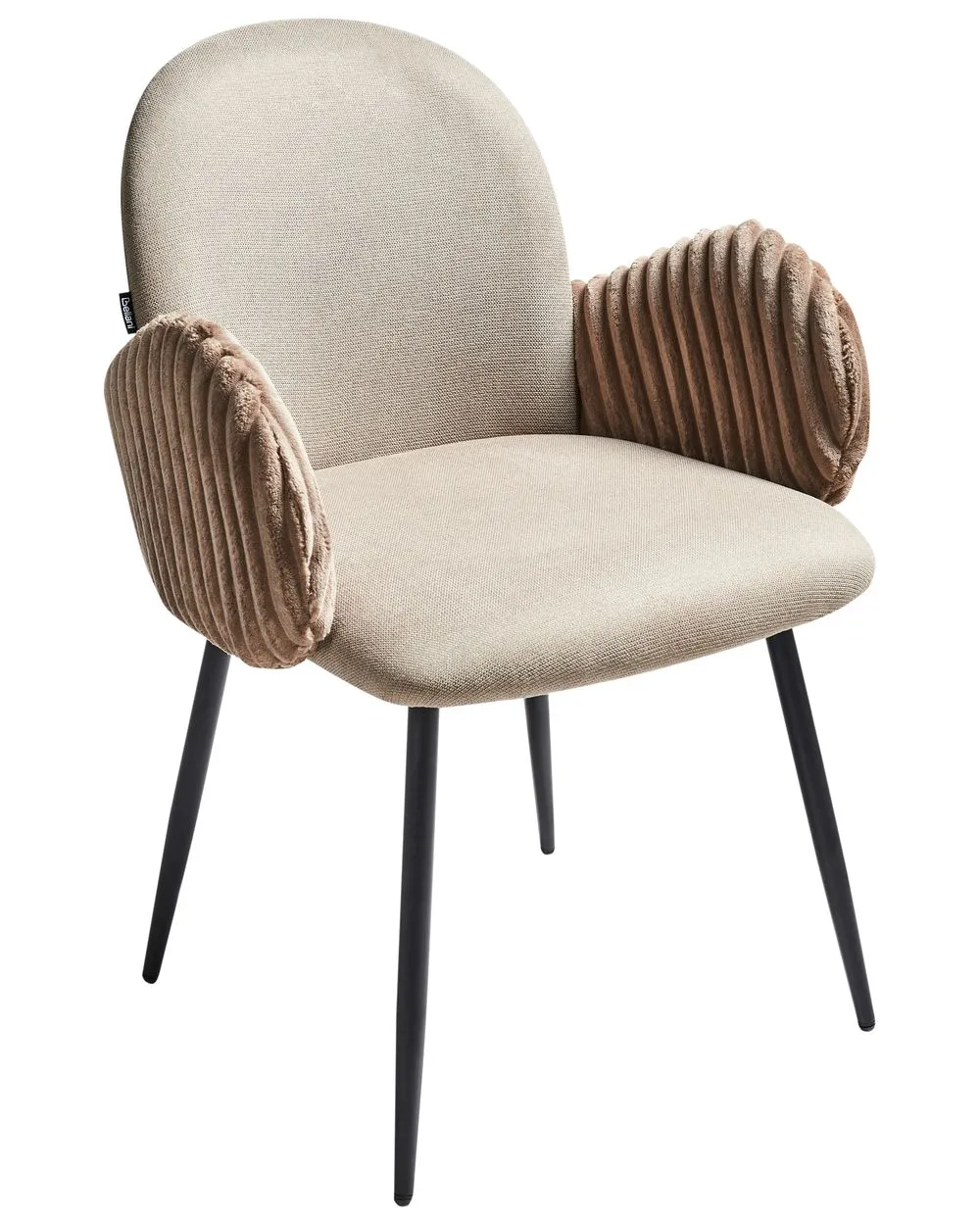 Set of 2 Dining Chairs AMITY Fabric Taupe