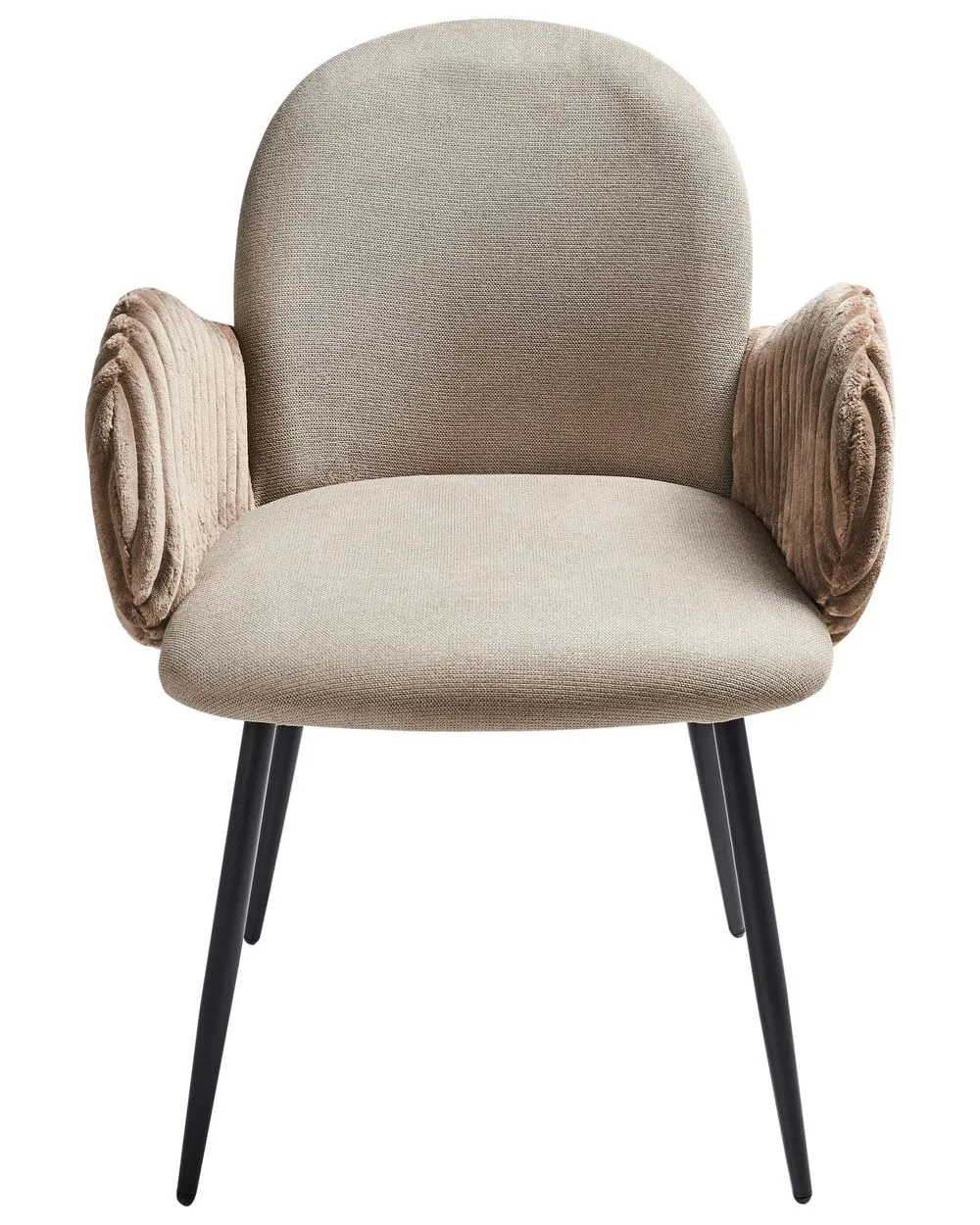 Set of 2 Dining Chairs AMITY Fabric Taupe