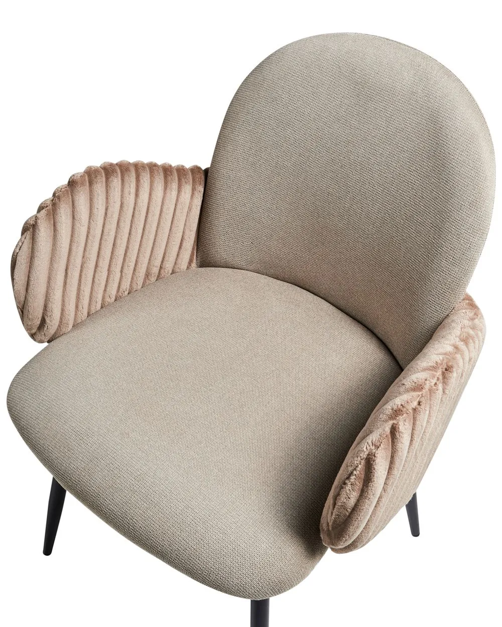 Set of 2 Dining Chairs AMITY Fabric Taupe