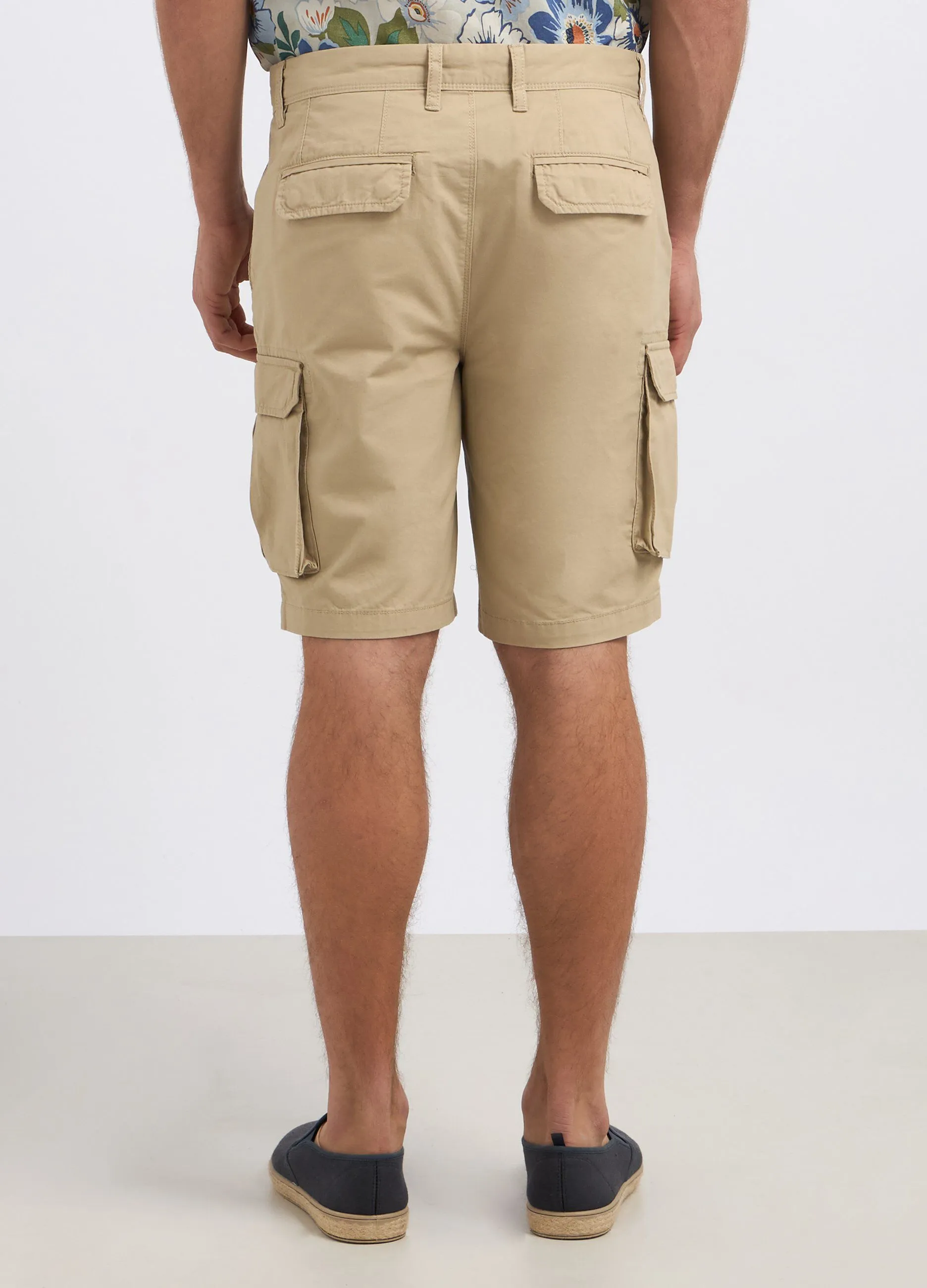 Shorts cargo chino in puro cotone uomo