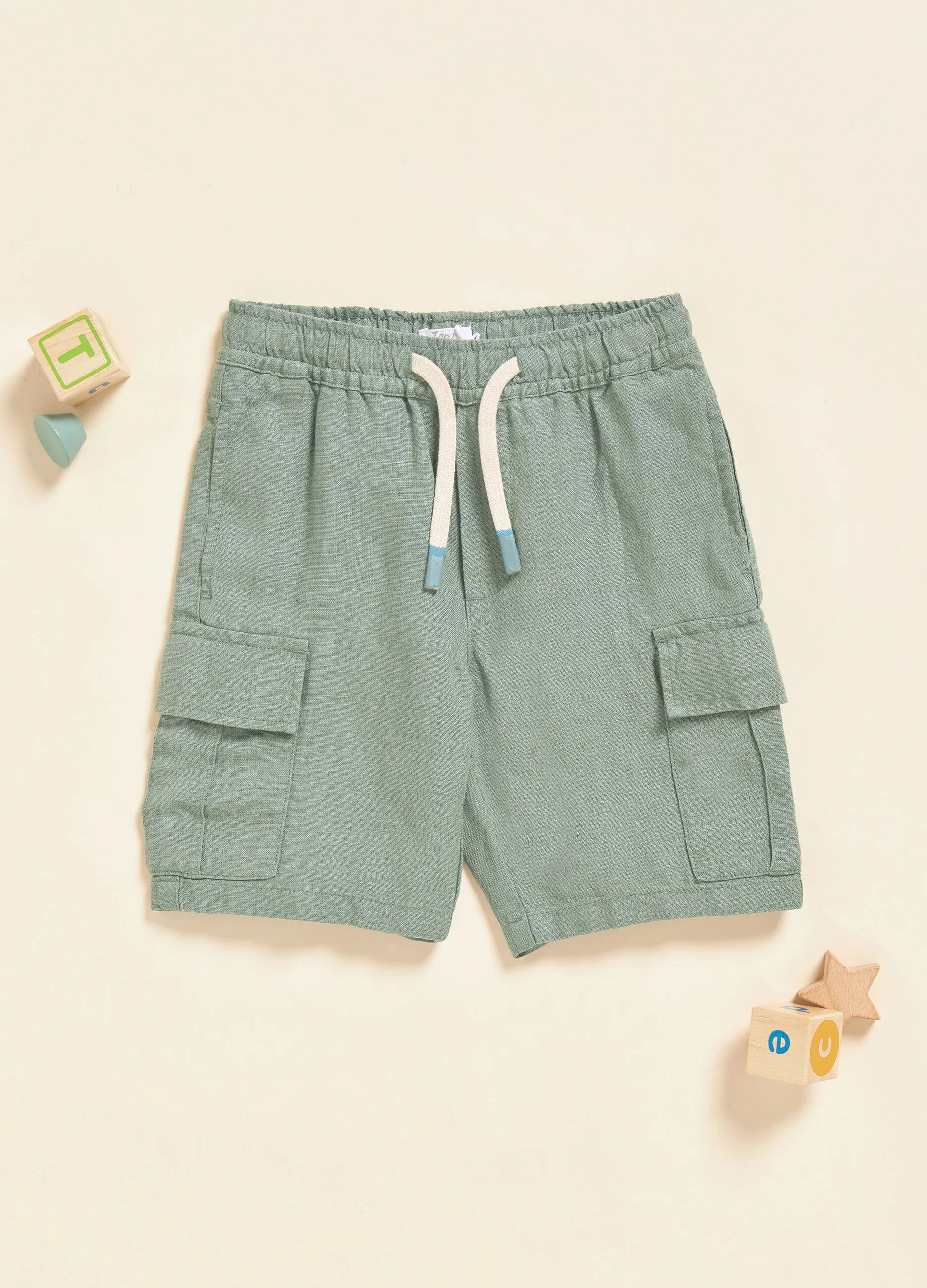 Shorts cargo in puro lino IANA