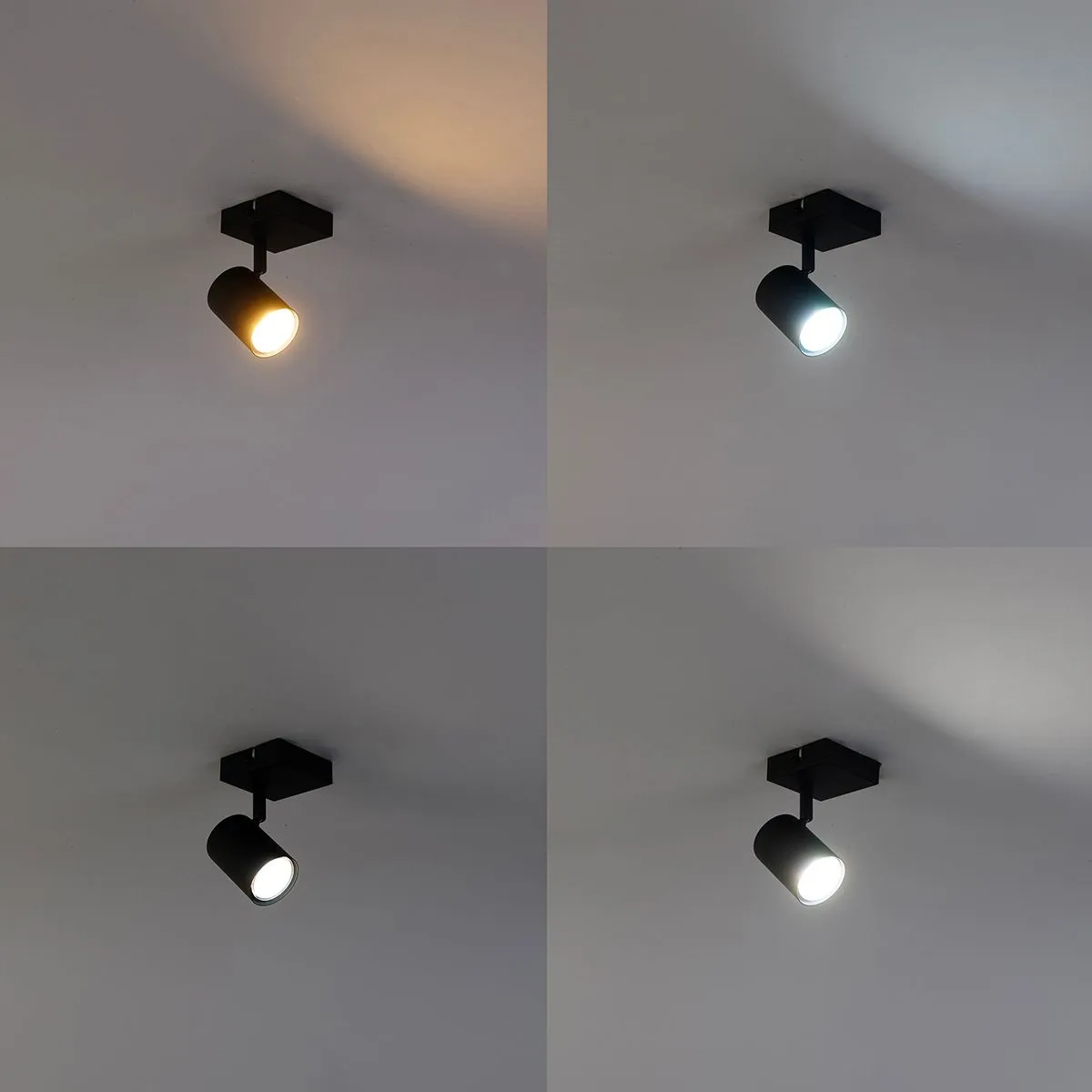 Smart spot quadrato nero orientabile con WiFi GU10 - Jeana