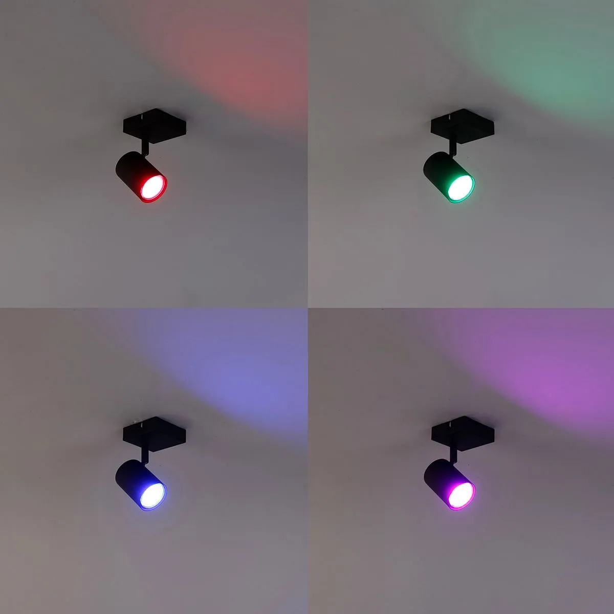 Smart spot quadrato nero orientabile con WiFi GU10 - Jeana