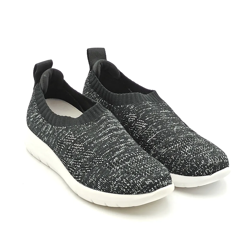 Sneaker Donna tessuto elasticizzato Nero-argento Grunland SC4434 78CALLNERO