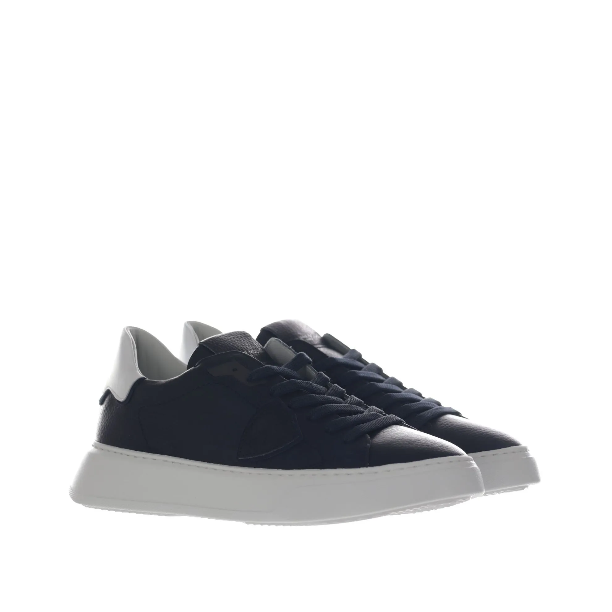 Sneaker temple low in pelle