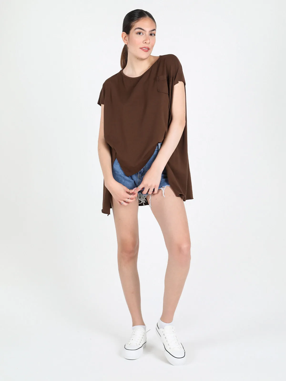 Solada T-shirt femme oversize avec poche