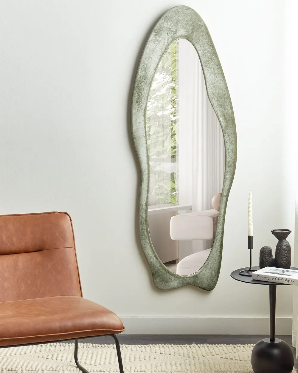 Specchio REIGNY 57 cm 160 cm Velluto Verde oliva