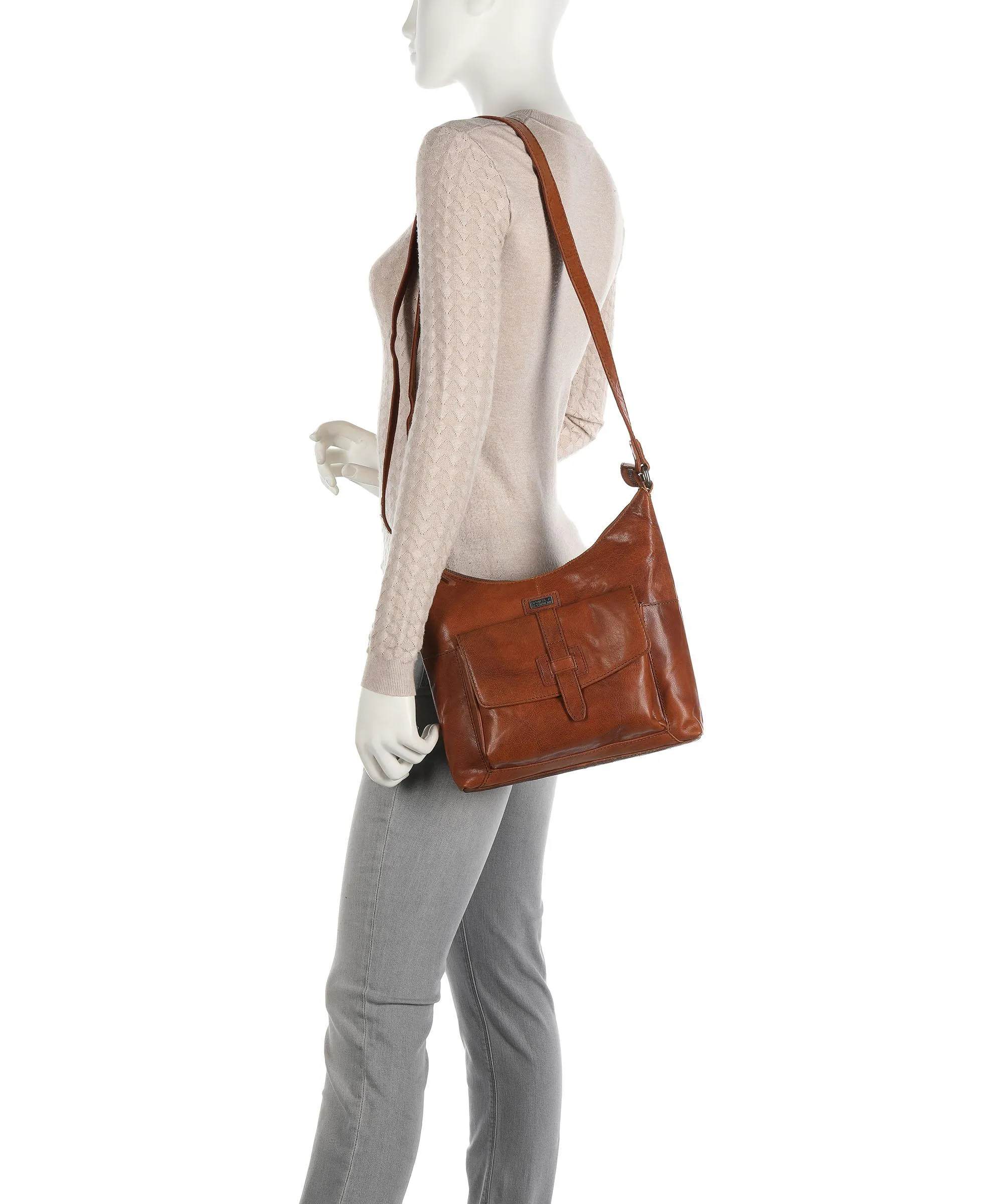  Spikes & Sparrow Bronco Borsa hobo pelle cognac  