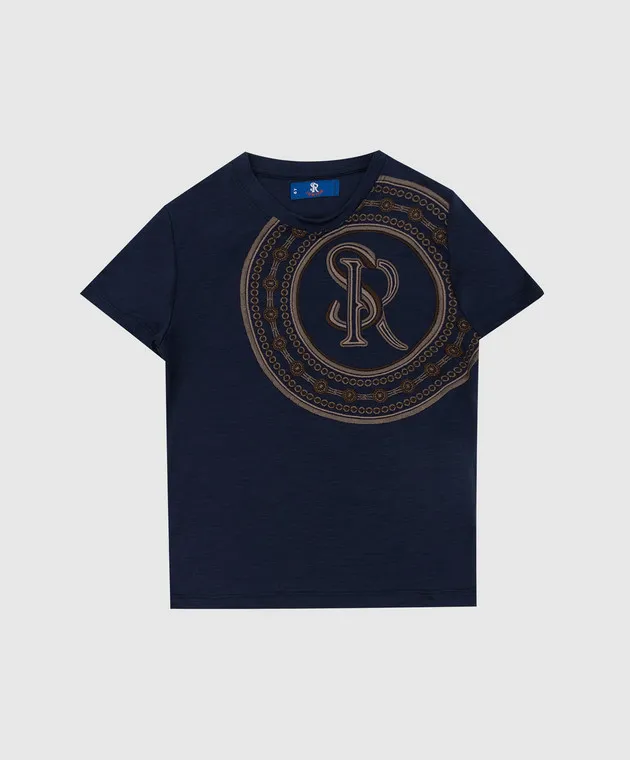 Stefano Ricci T-shirt da bambino in lana con ricamo monogramma YNH0300320WV