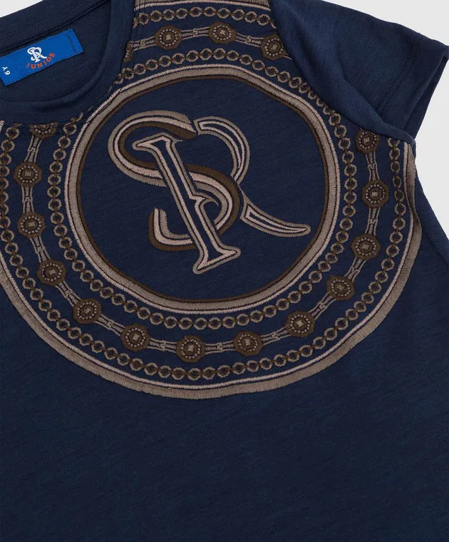 Stefano Ricci T-shirt da bambino in lana con ricamo monogramma YNH0300320WV