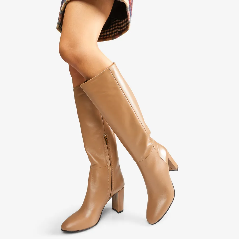 Stivale Camel In Pelle