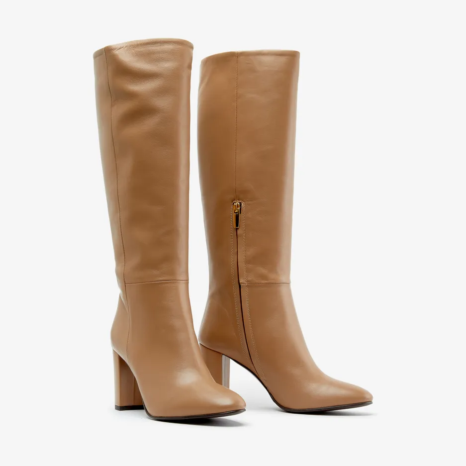 Stivale Camel In Pelle