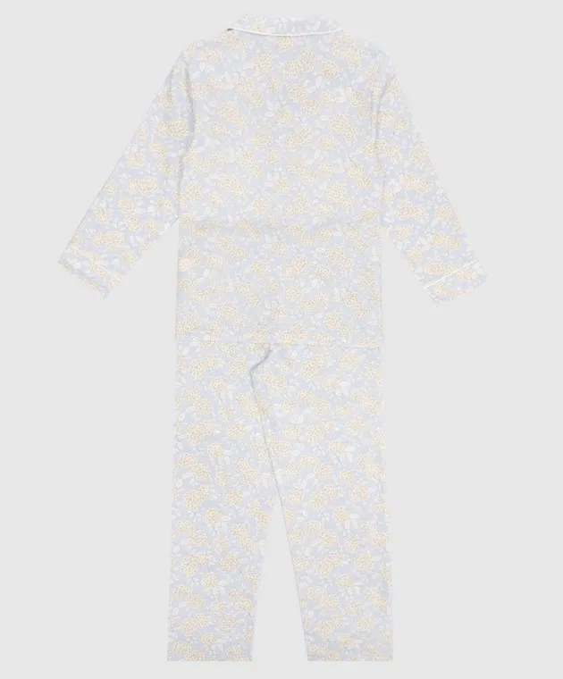 Story Loris Pigiama blu per bambini con stampa floreale 36151