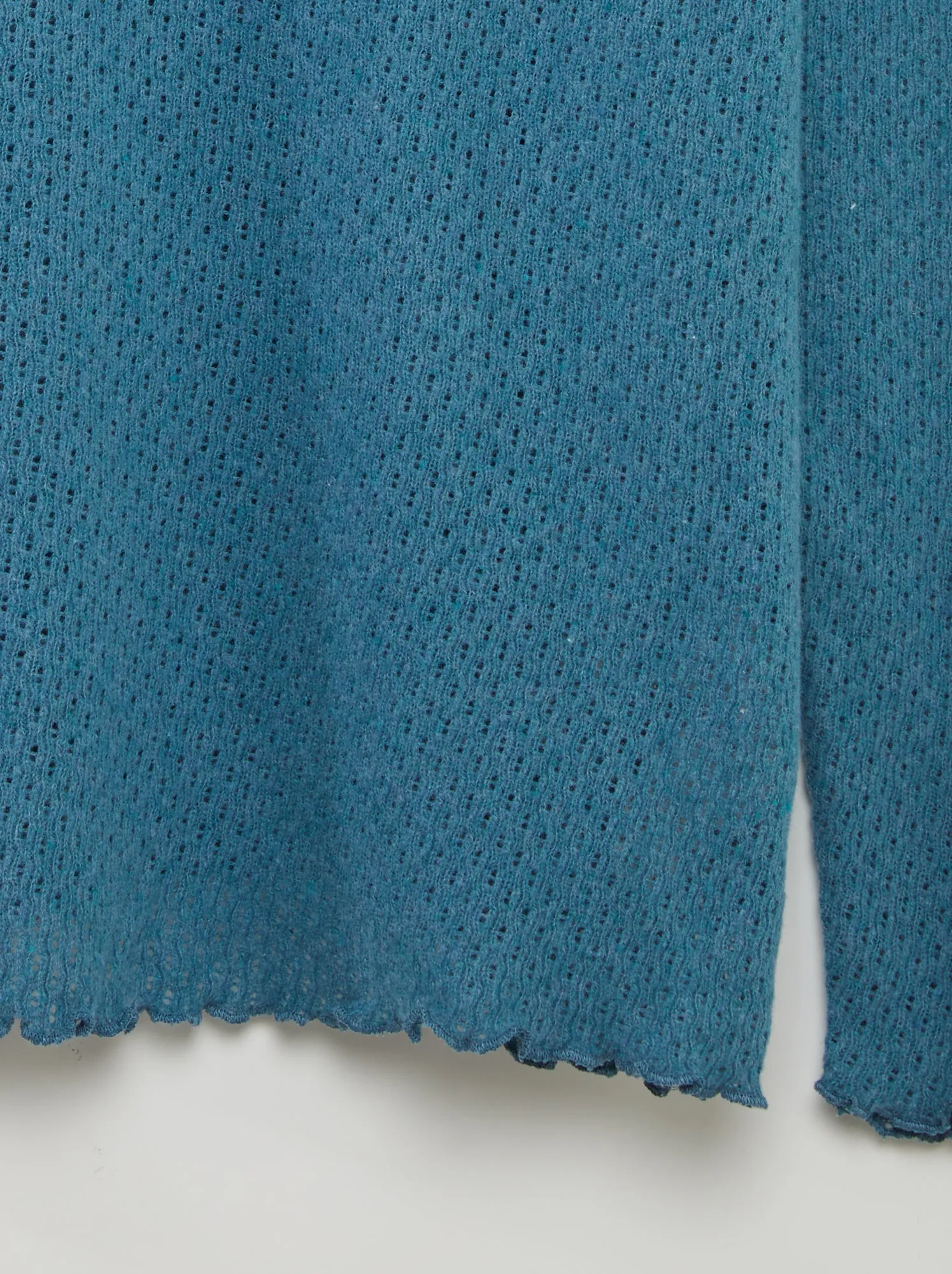 T-shirt in maglia traforata - BLU