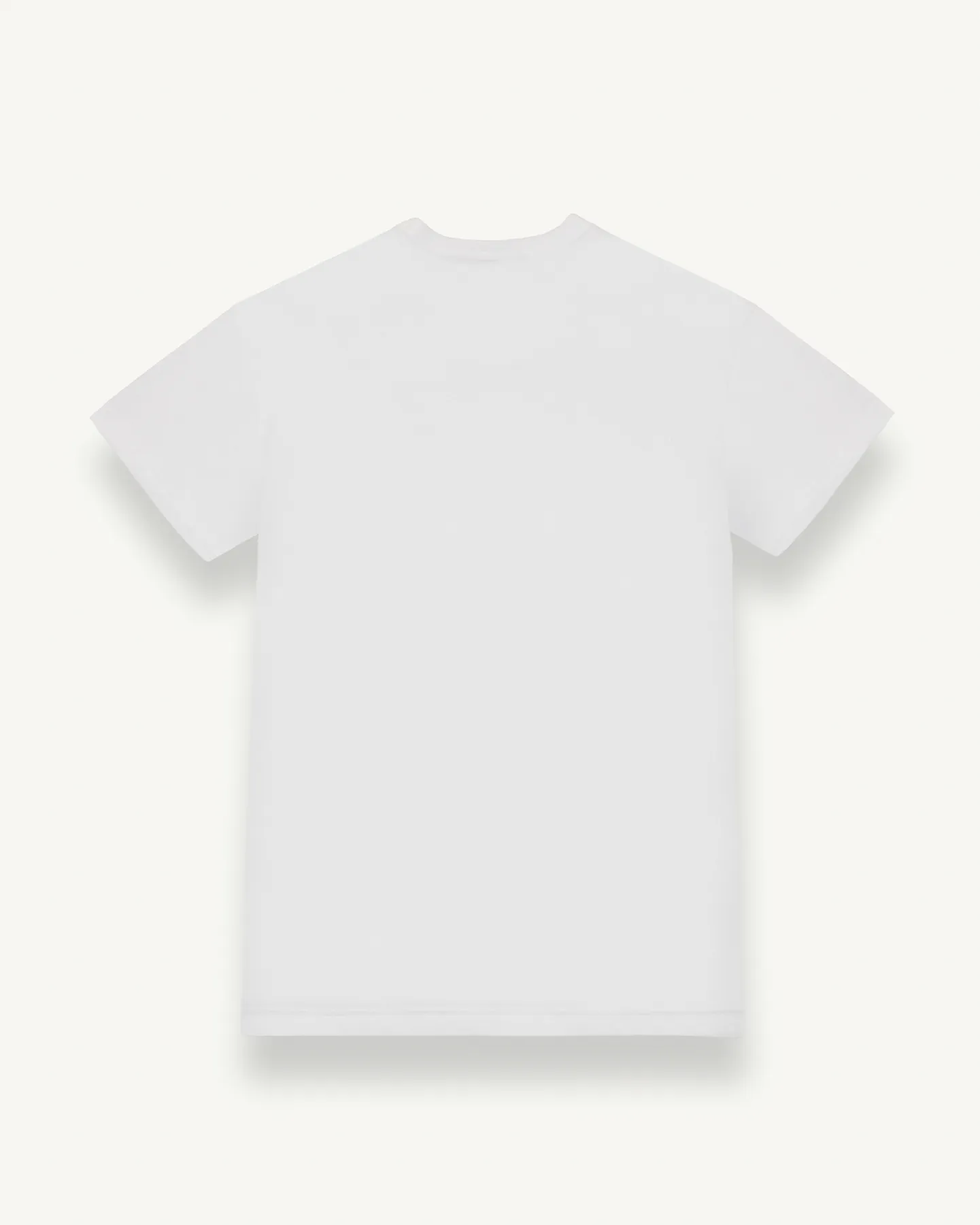 T-shirt mezza manica bianca con logo bollo stampato tono su tono sul petto