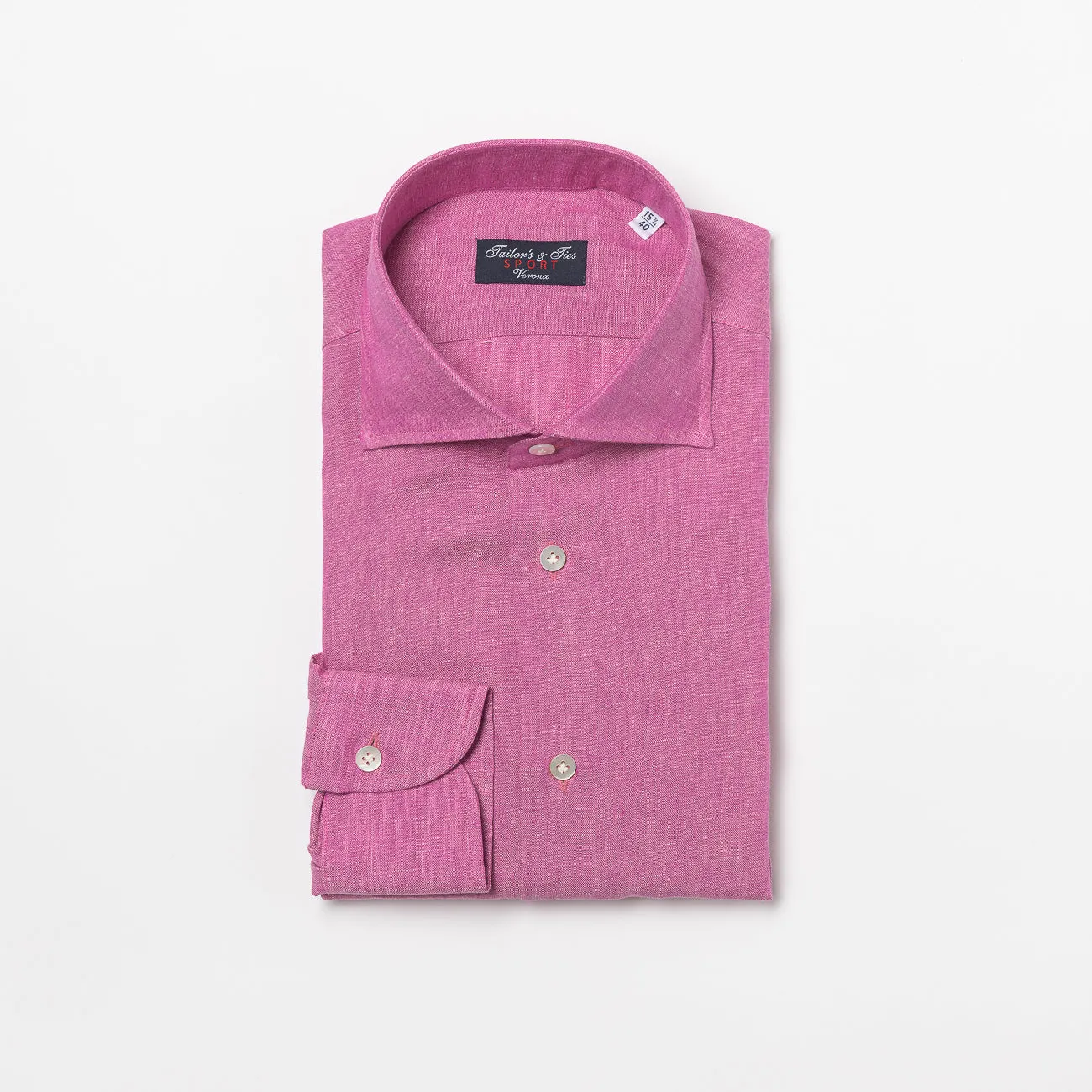 Tailor's & Ties Camicia classica Tailor's & Ties in lino rosa