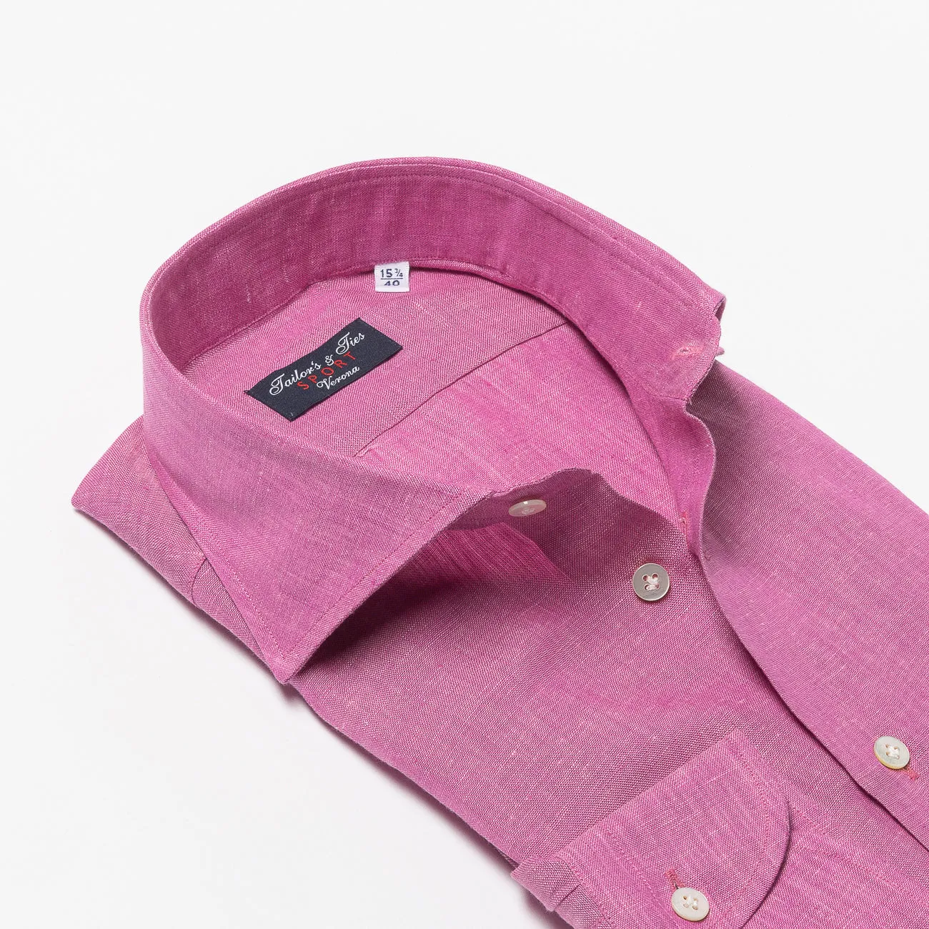 Tailor's & Ties Camicia classica Tailor's & Ties in lino rosa