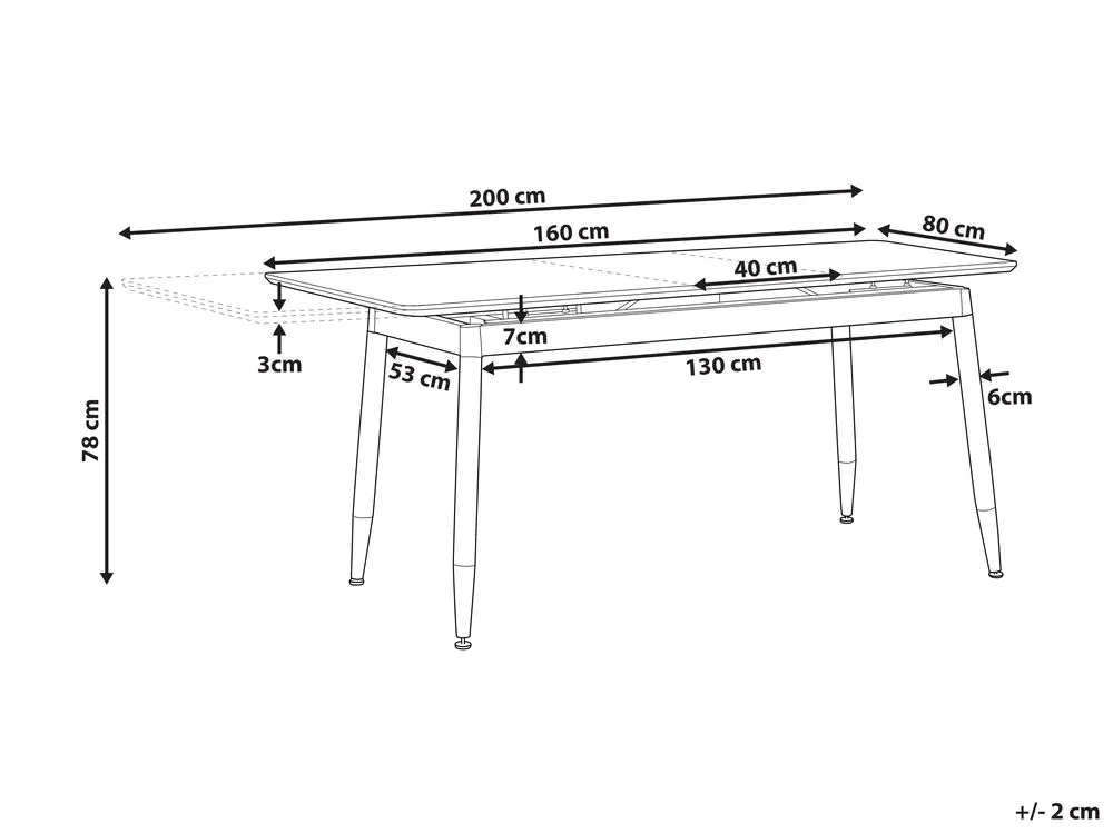 Tavolo da pranzo estensibile CALIFORNIA Marrone scuro 160/200 cm 90 cm