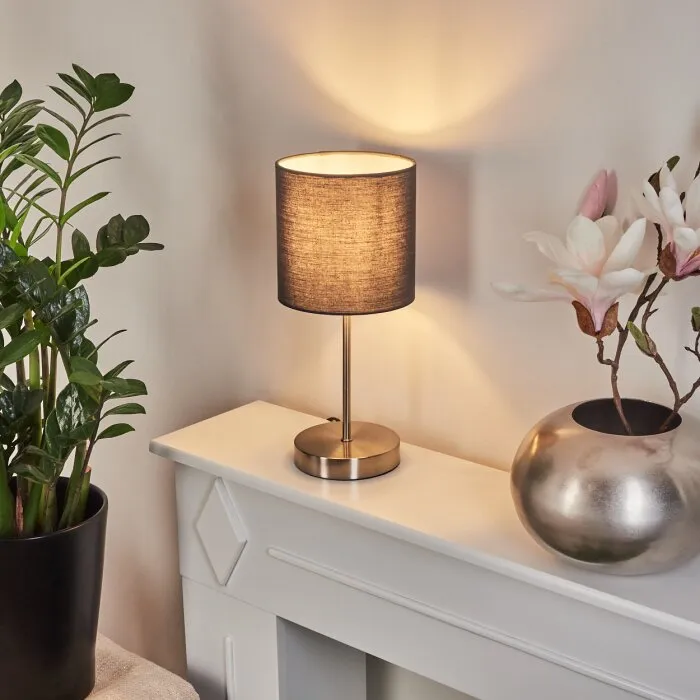 Tise Lampada da tavolo Antracite, Bianco, 1-Luce