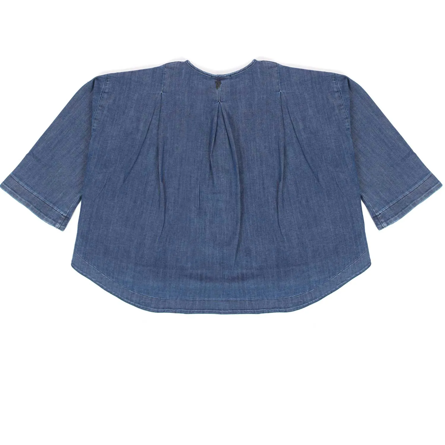 Top Cropped Oversize In Denim Bambina E Teen