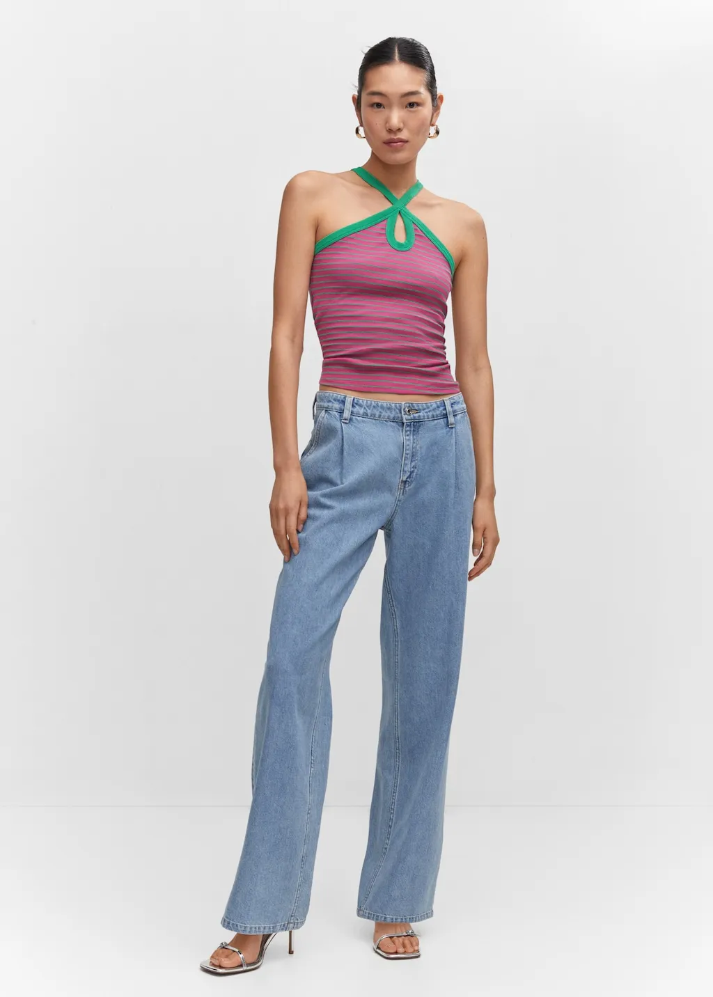 Top maglia collo halter